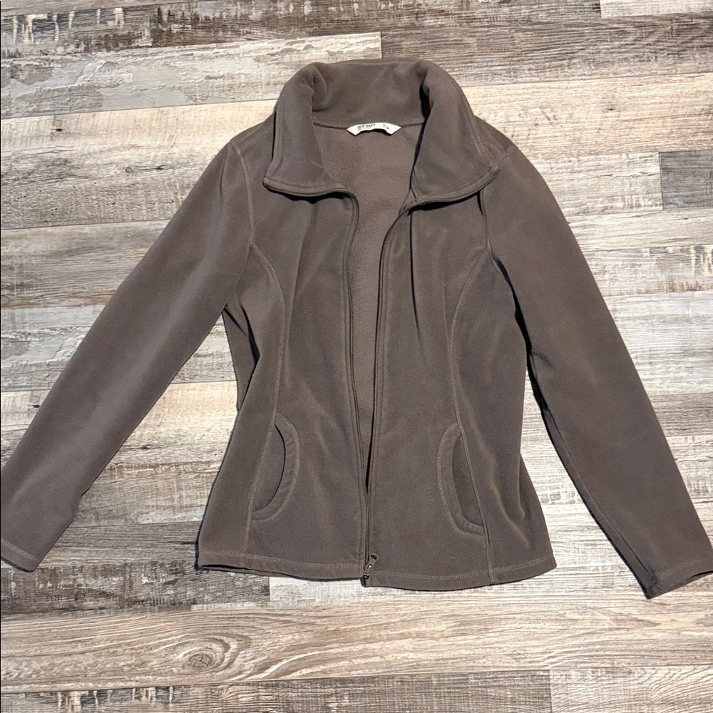 Old Navy Taupe Fleece Zip Jacket